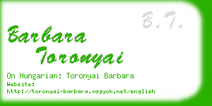 barbara toronyai business card